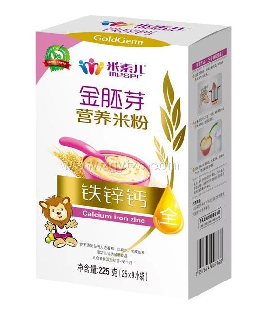 米素兒鐵鋅鈣金胚芽營養米粉盒裝