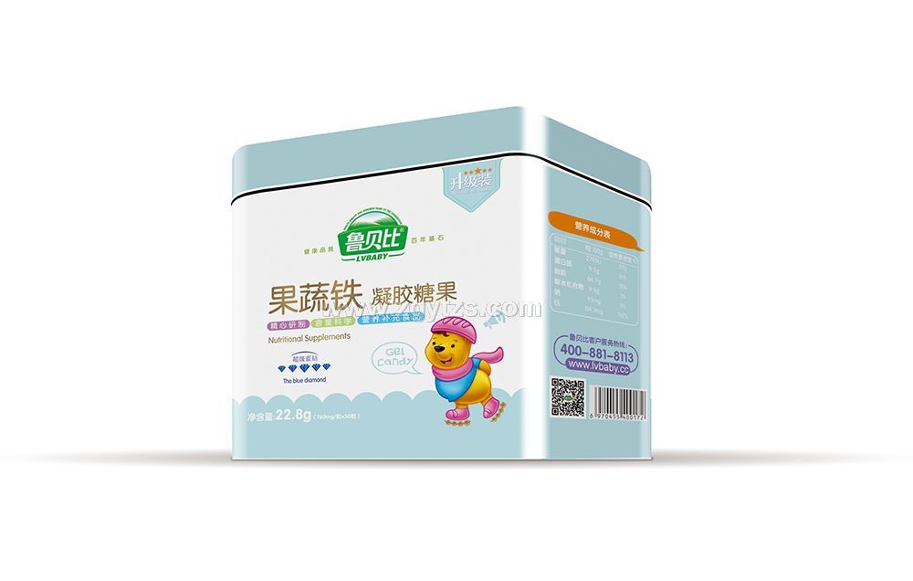 果蔬鐵凝膠糖果鐵盒裝