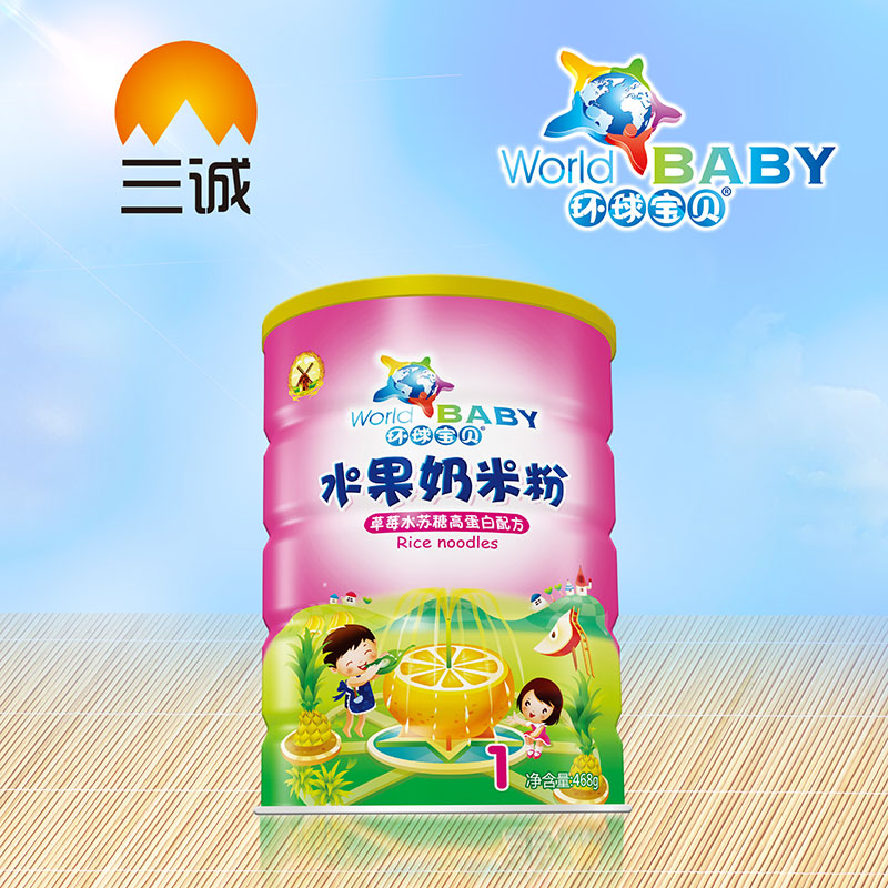 環球寶貝水果奶米粉草莓水蘇糖高蛋白桶裝