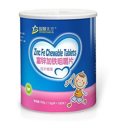 智慧天才富鋅加鐵咀嚼片壓片糖果