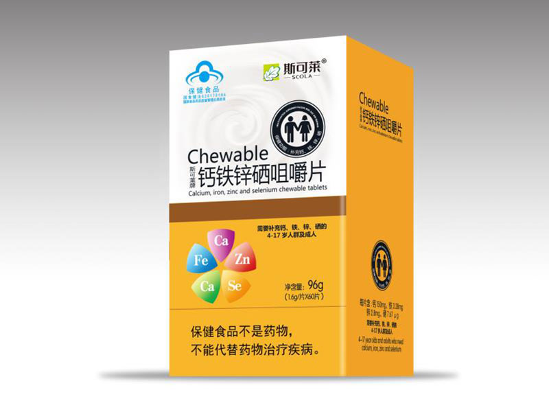 斯可萊藍帽鈣鐵鋅硒咀嚼片