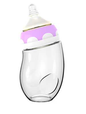 母貝兒熊貓寶寶三色玻璃無防塵罩 紫色