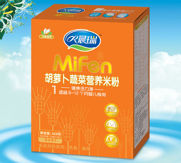 晨瑞胡蘿卜蔬菜營養米粉1段