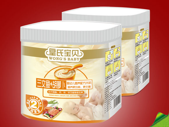 皇氏寶貝白罐三文魚胡蘿卜營養米粉2段