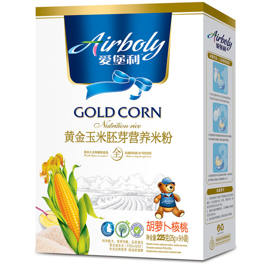 愛堡利胡蘿卜核桃玉米胚芽米粉225g盒裝