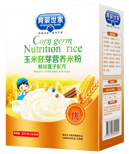 育嬰世家核桃蓮子配方玉米胚芽營養米粉盒裝