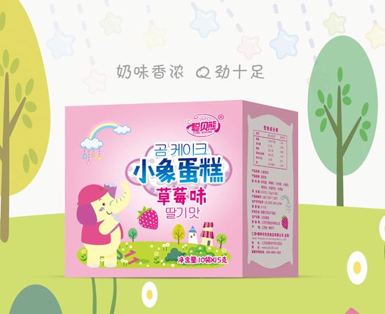 聰貝熊小象蛋糕草莓味