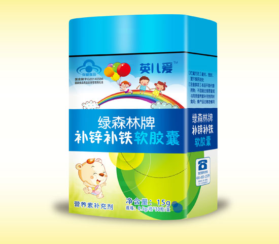 英兒愛藍(lán)帽補(bǔ)鋅補(bǔ)鐵軟膠囊30粒(鐵盒)