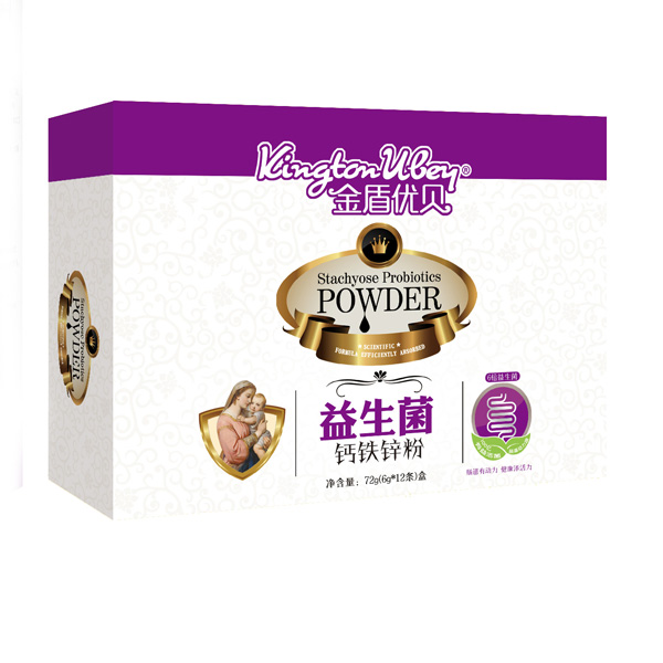 金盾優貝鈣鐵鋅粉益生菌粉盒裝